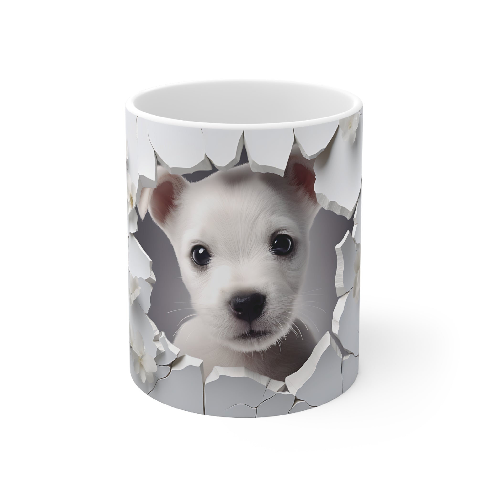 Taza de cerámica con diseño de perro 3D