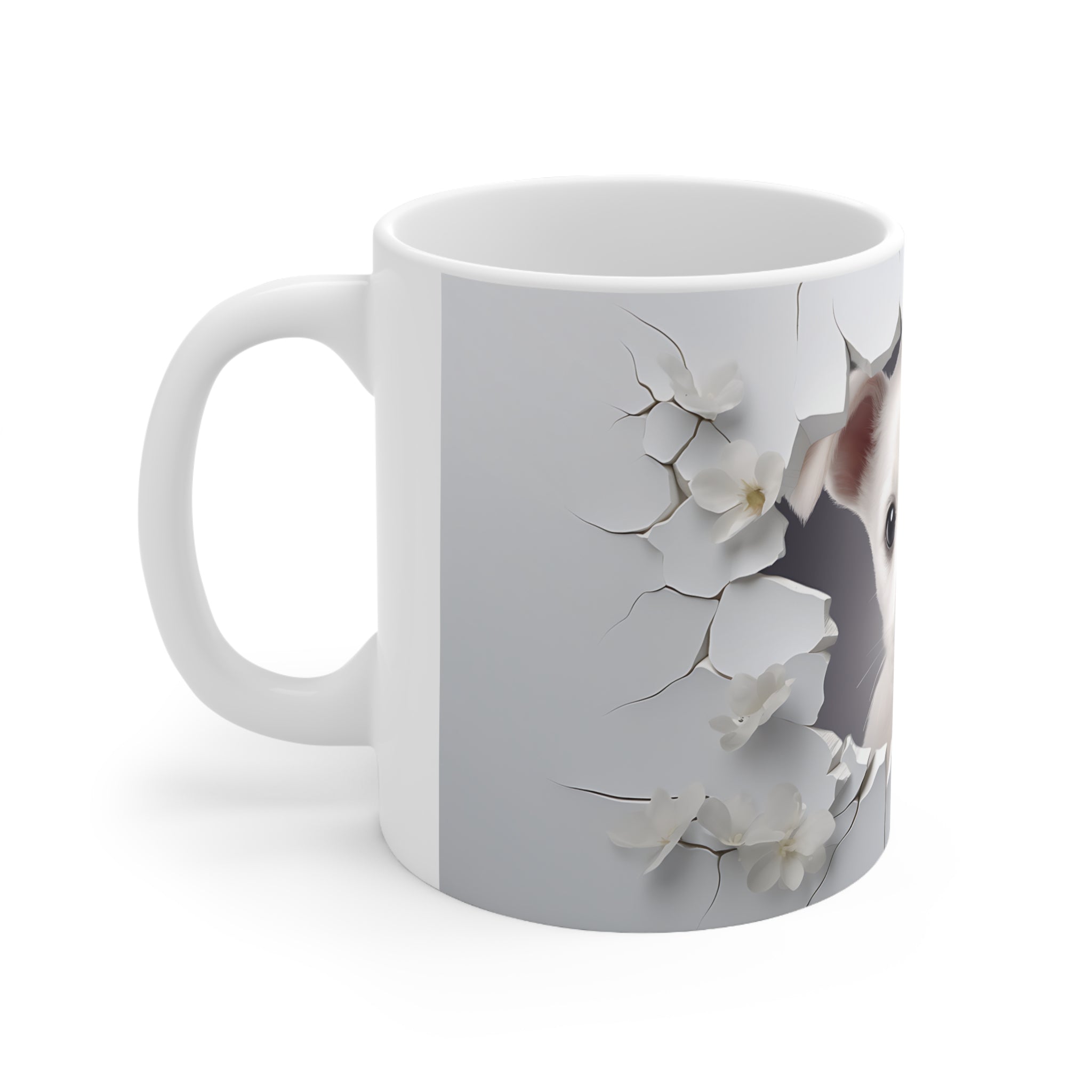 Taza de cerámica con diseño de perro 3D