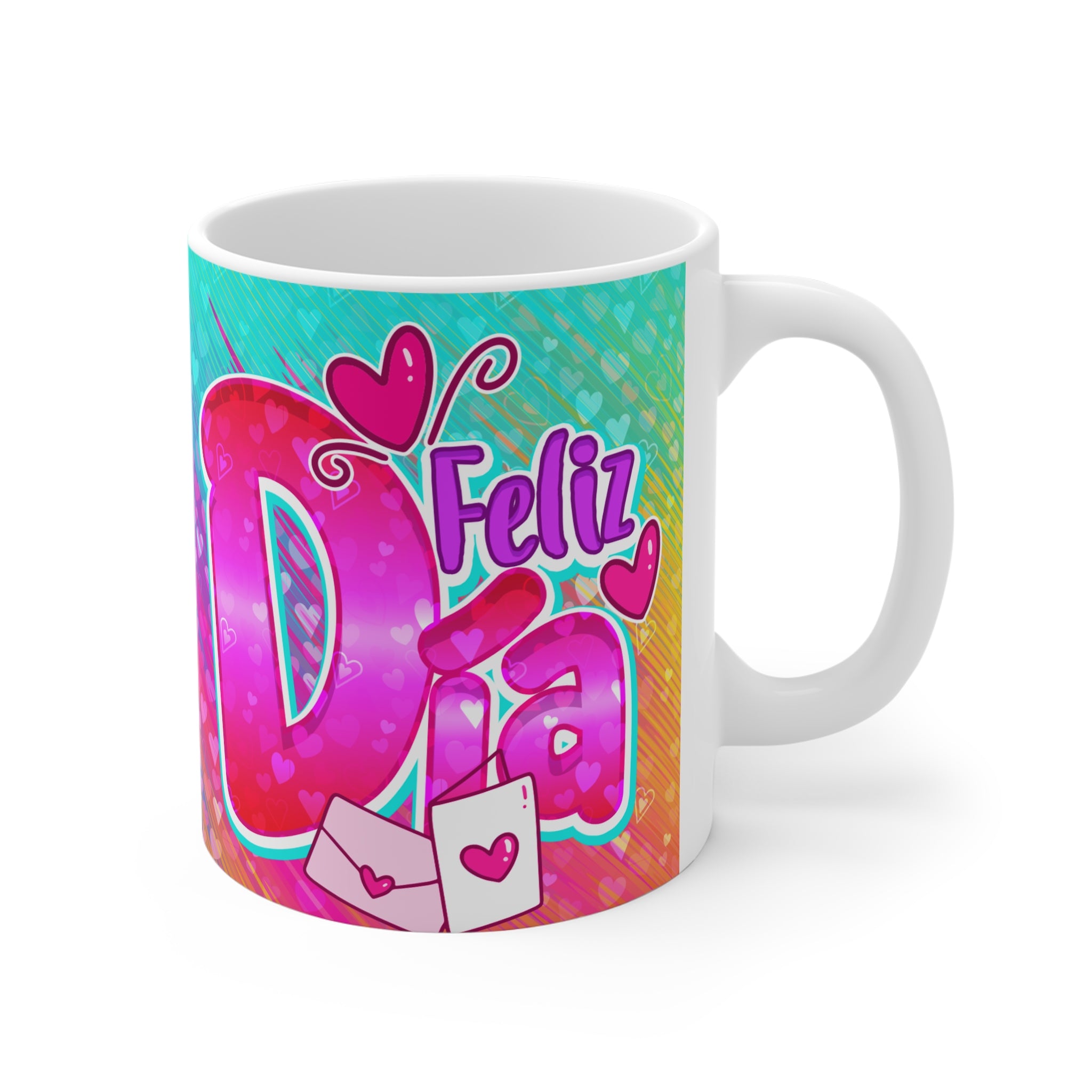 Taza de pareja. Feliz Día - Taza blanca de 11 oz