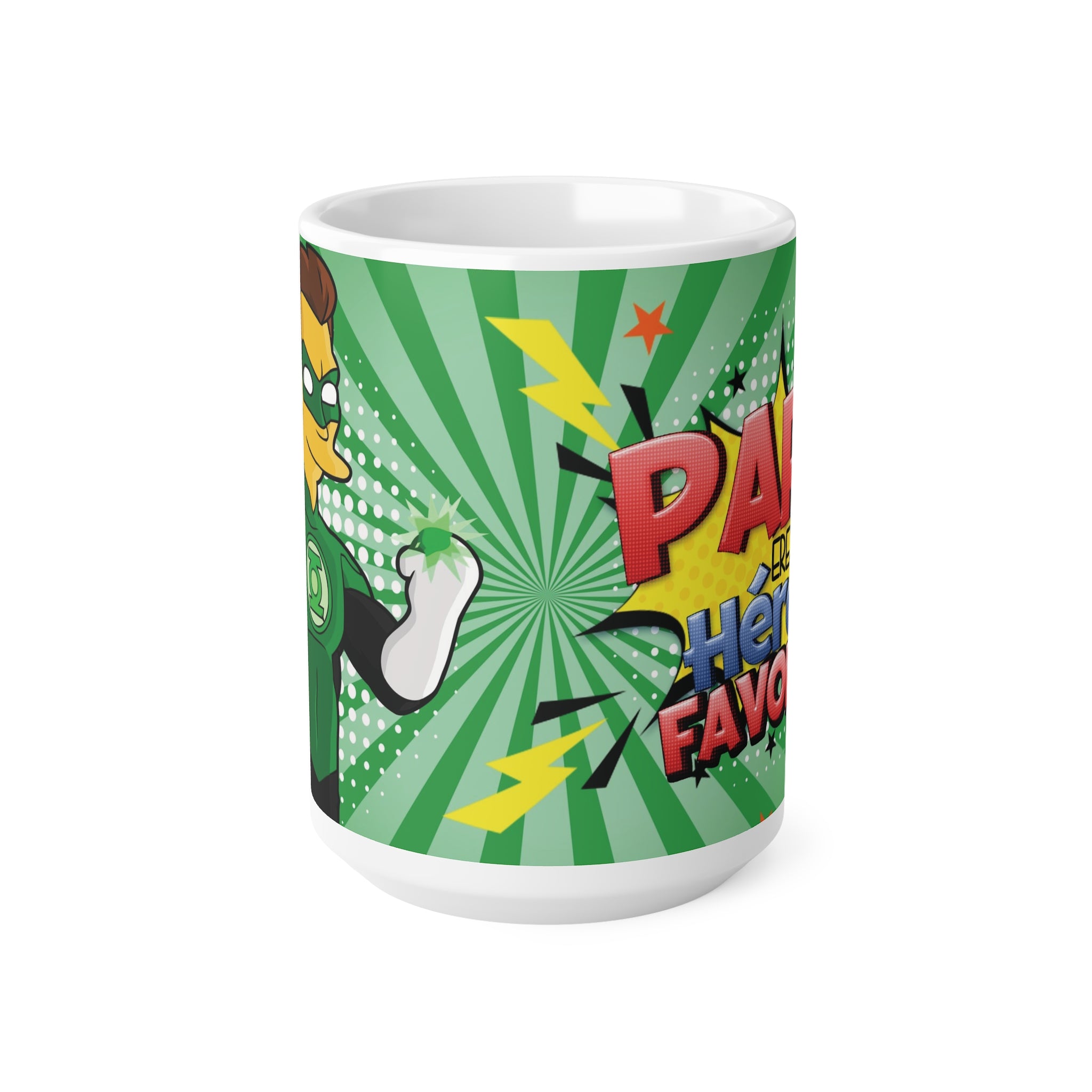 Taza de café - Taza con temática de Linterna Verde 'Papá, eres mi héroe favorito', 11 oz/15 oz