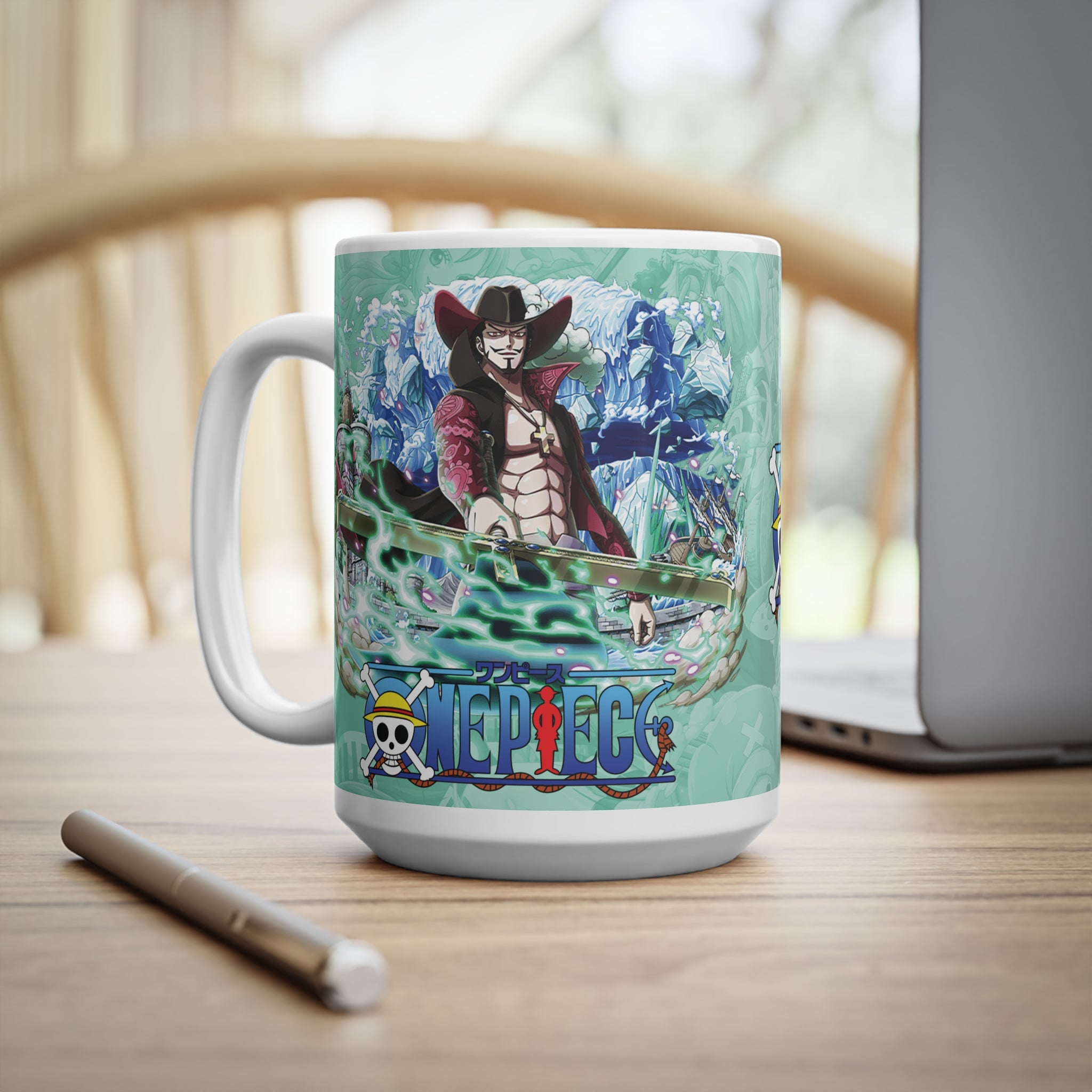 Taza de café Personaje Dracule Mihawk de One Piece