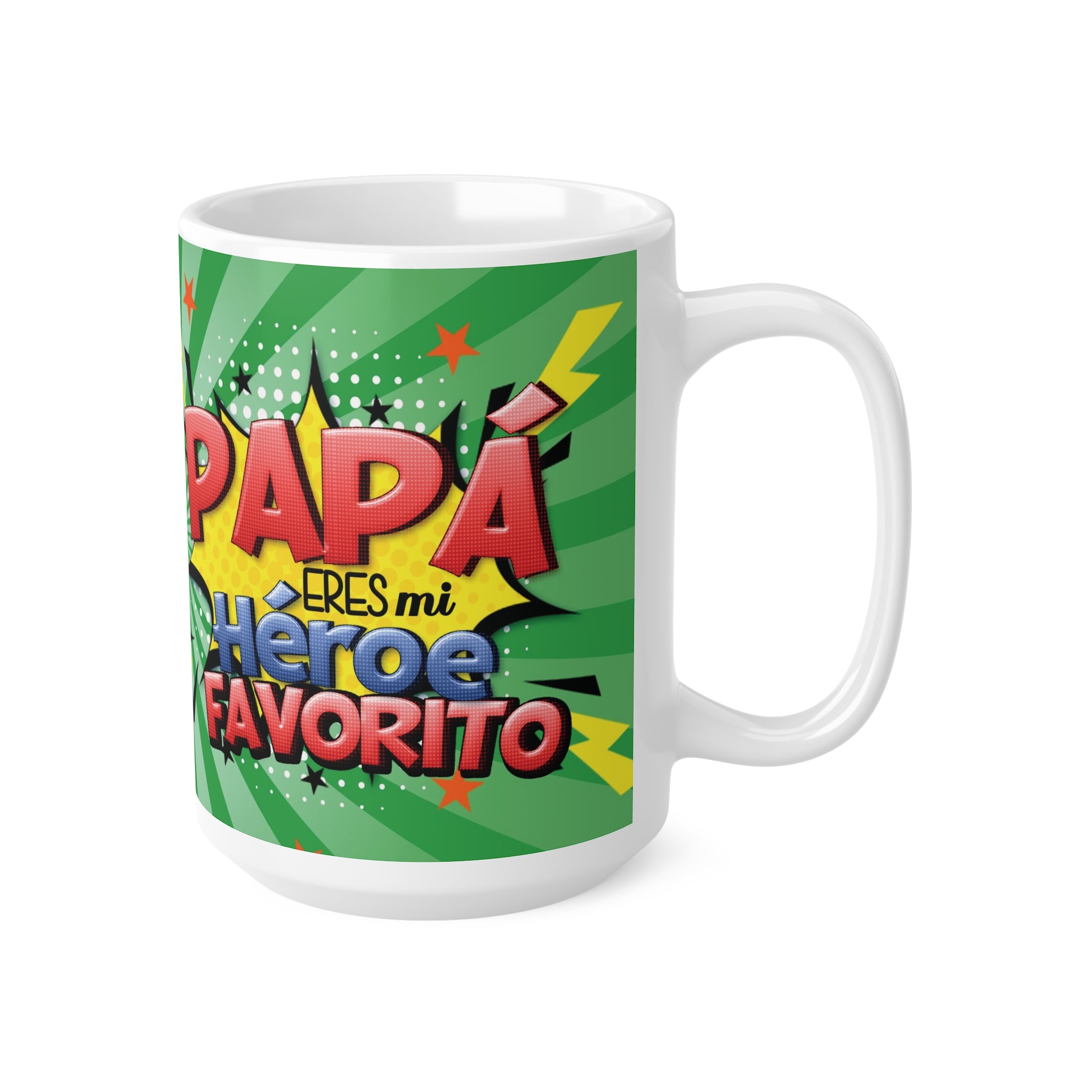 Taza de café - Taza con temática de Linterna Verde 'Papá, eres mi héroe favorito', 11 oz/15 oz