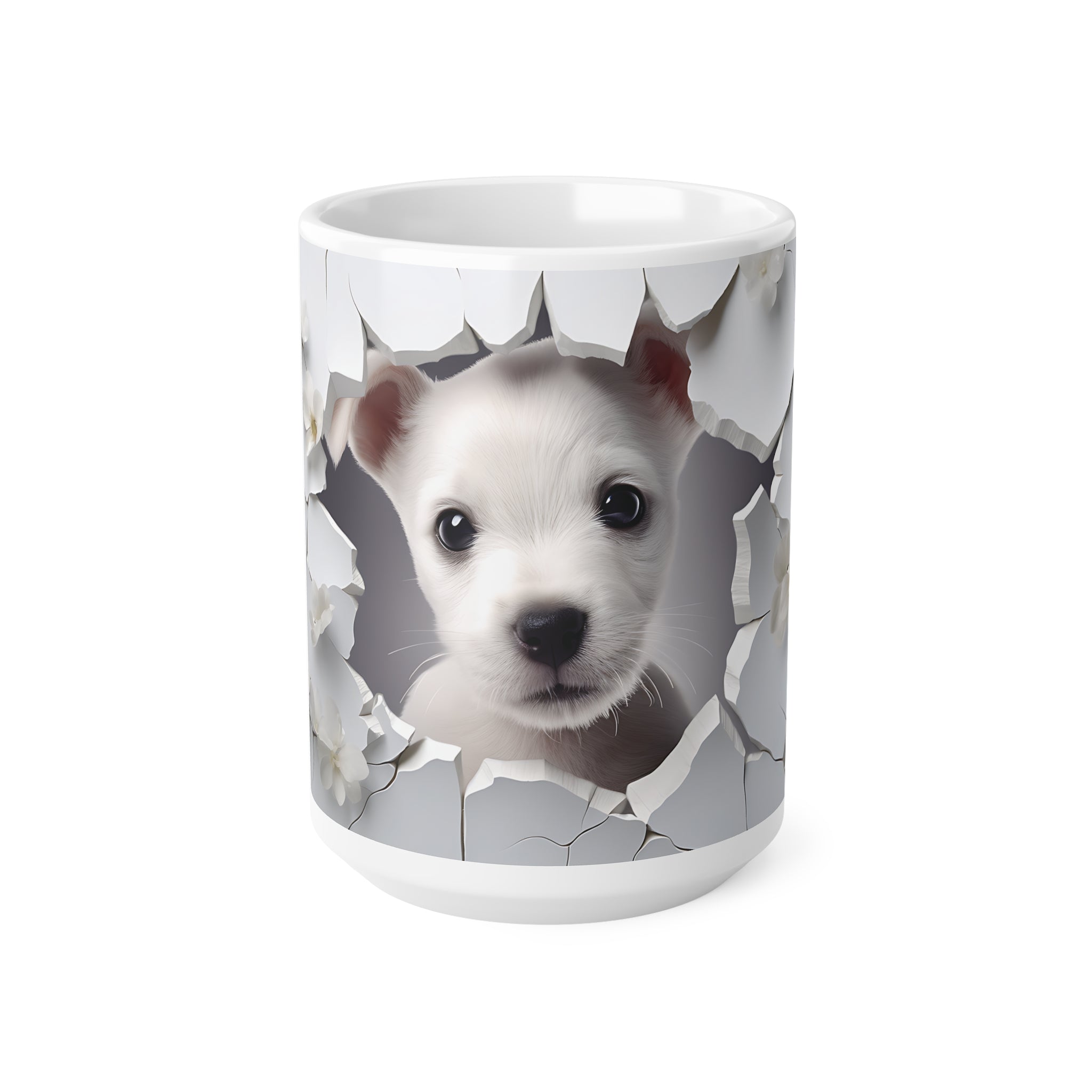 Taza de cerámica con diseño de perro 3D