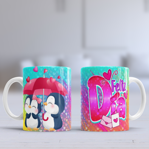 Taza de pareja. Feliz Día - Taza blanca de 11 oz